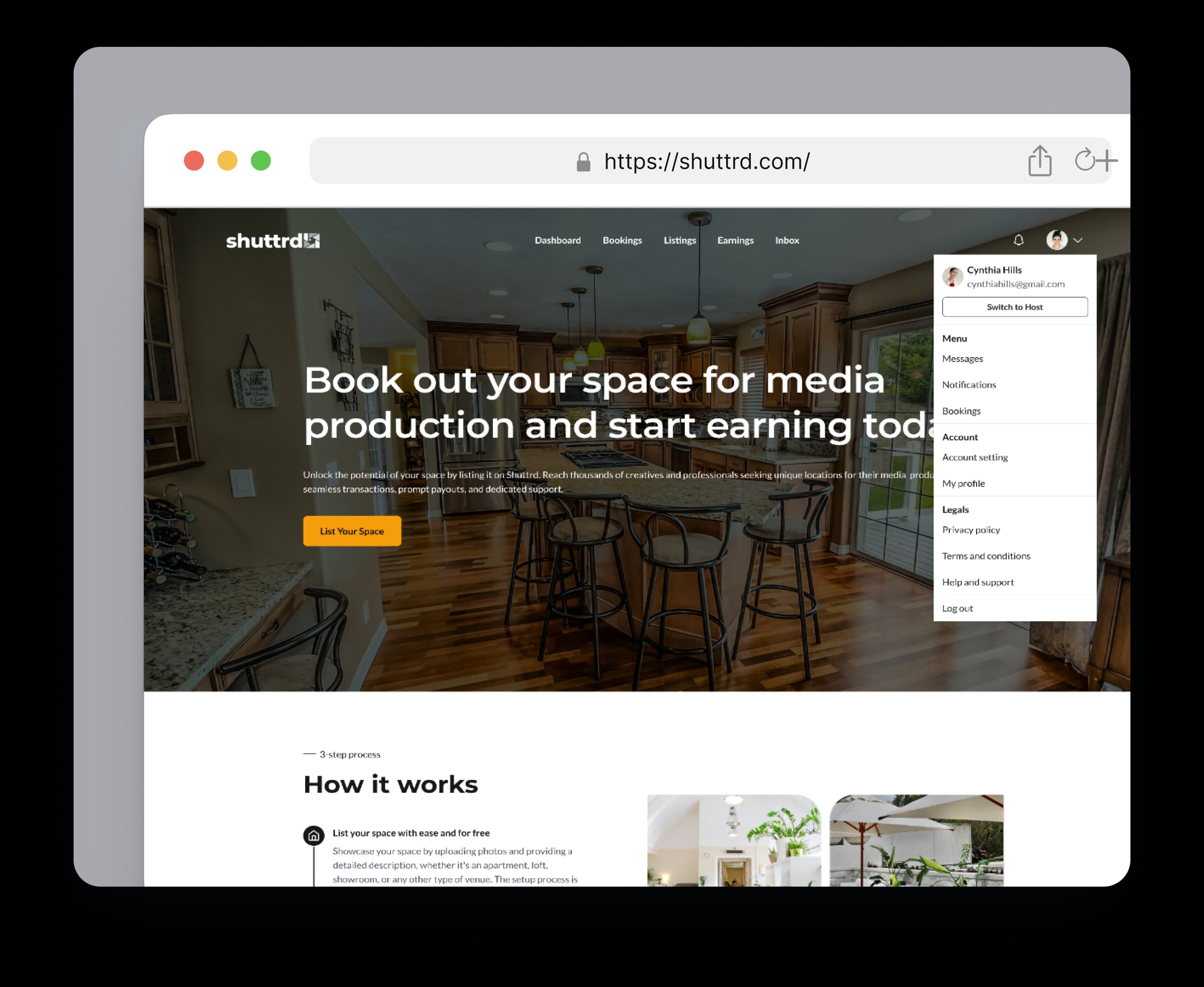 Sign up and switch to hosting